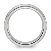 Vitalium Grain Finish Center Ridged Edge Flat 6mm Band